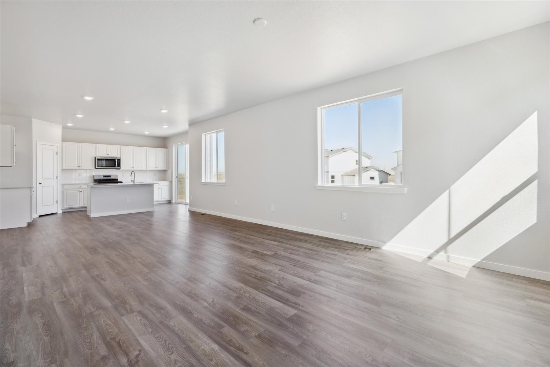 A large empty living room.