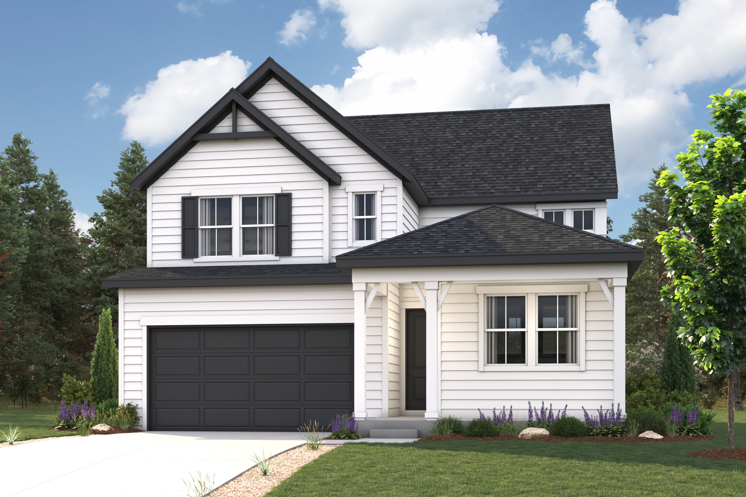 A house with a garage.