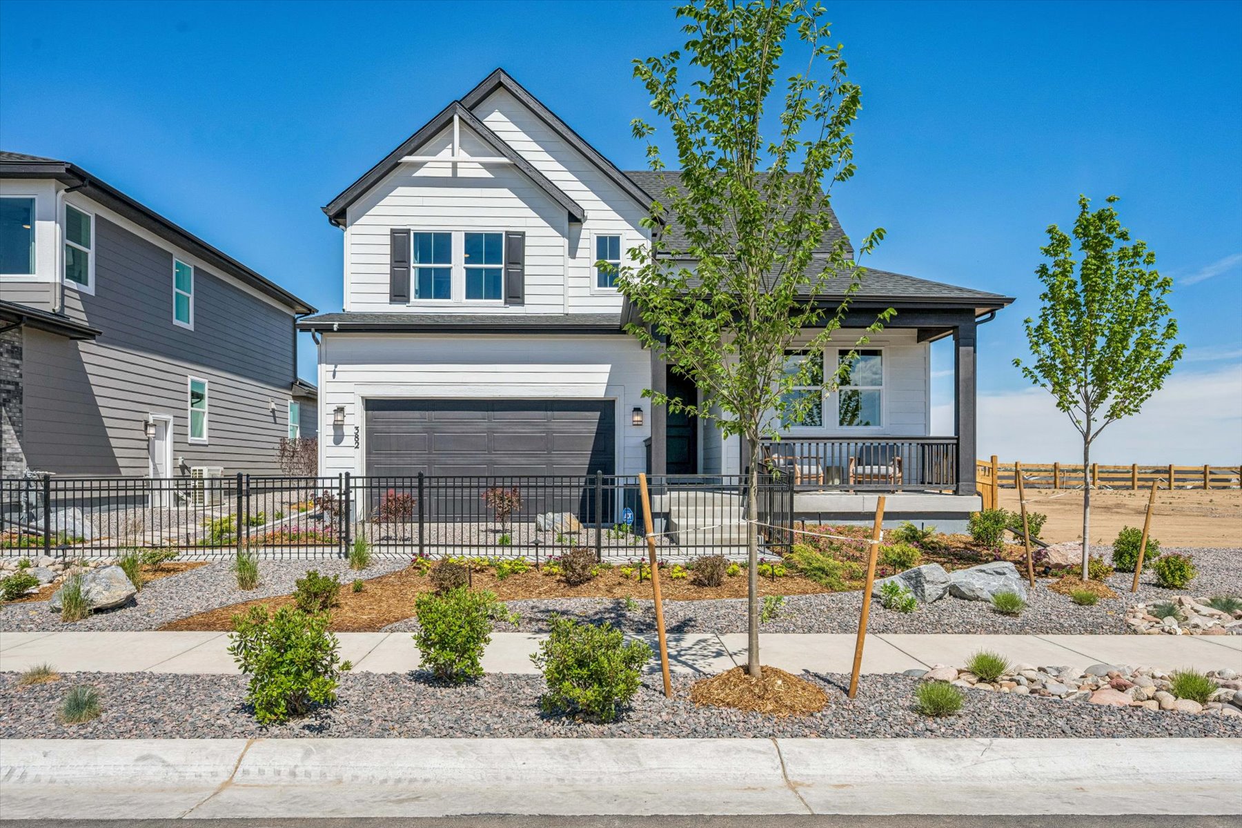 A house with a fence around it.