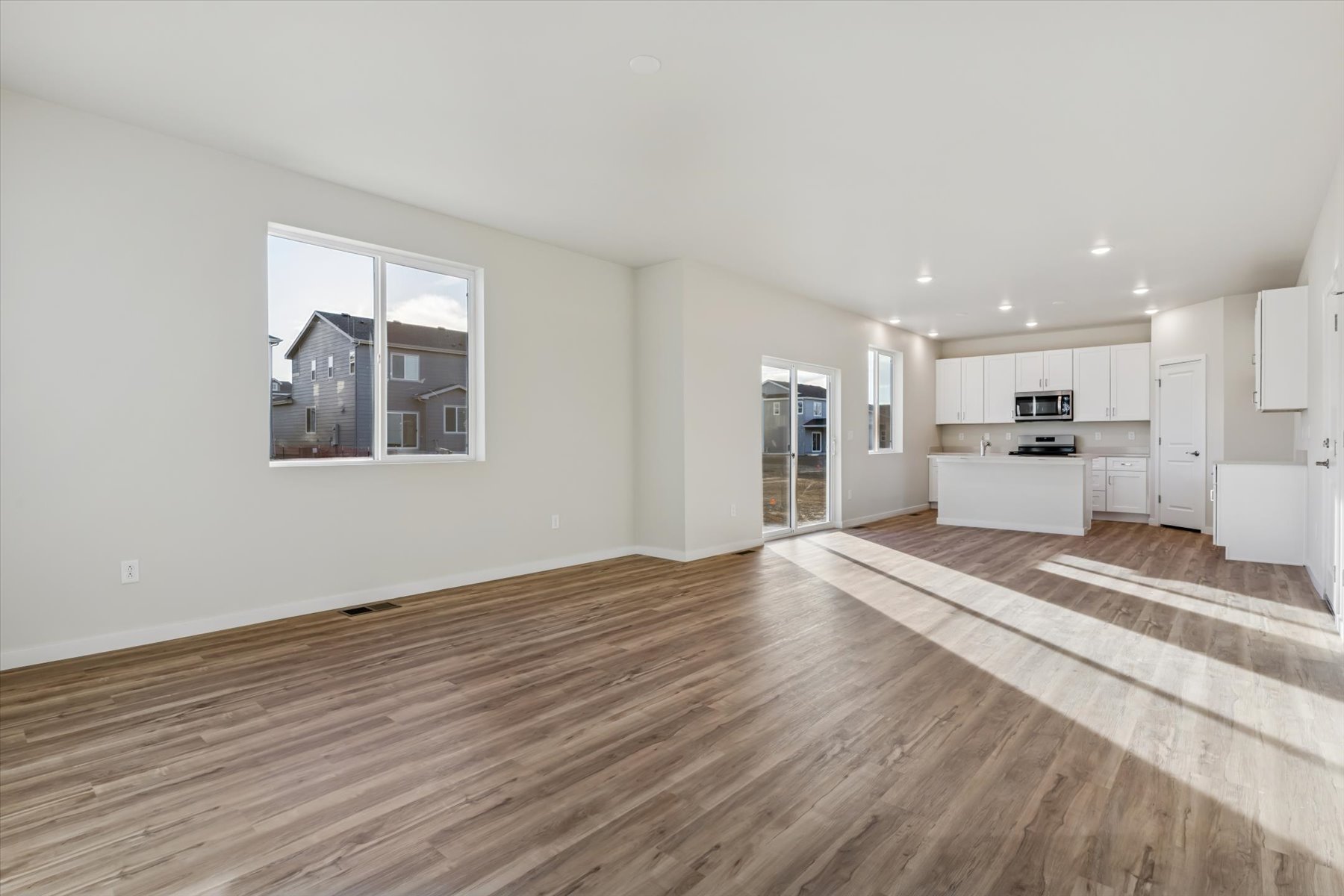 A large empty living room.