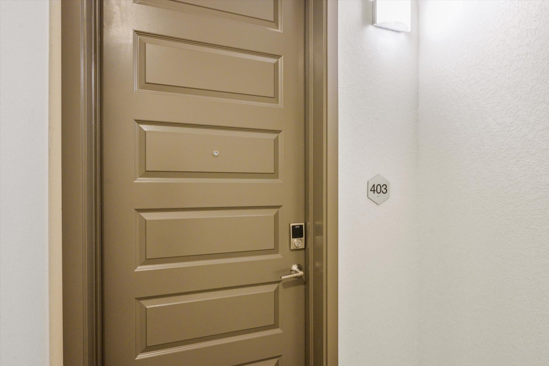 A door with a handle.
