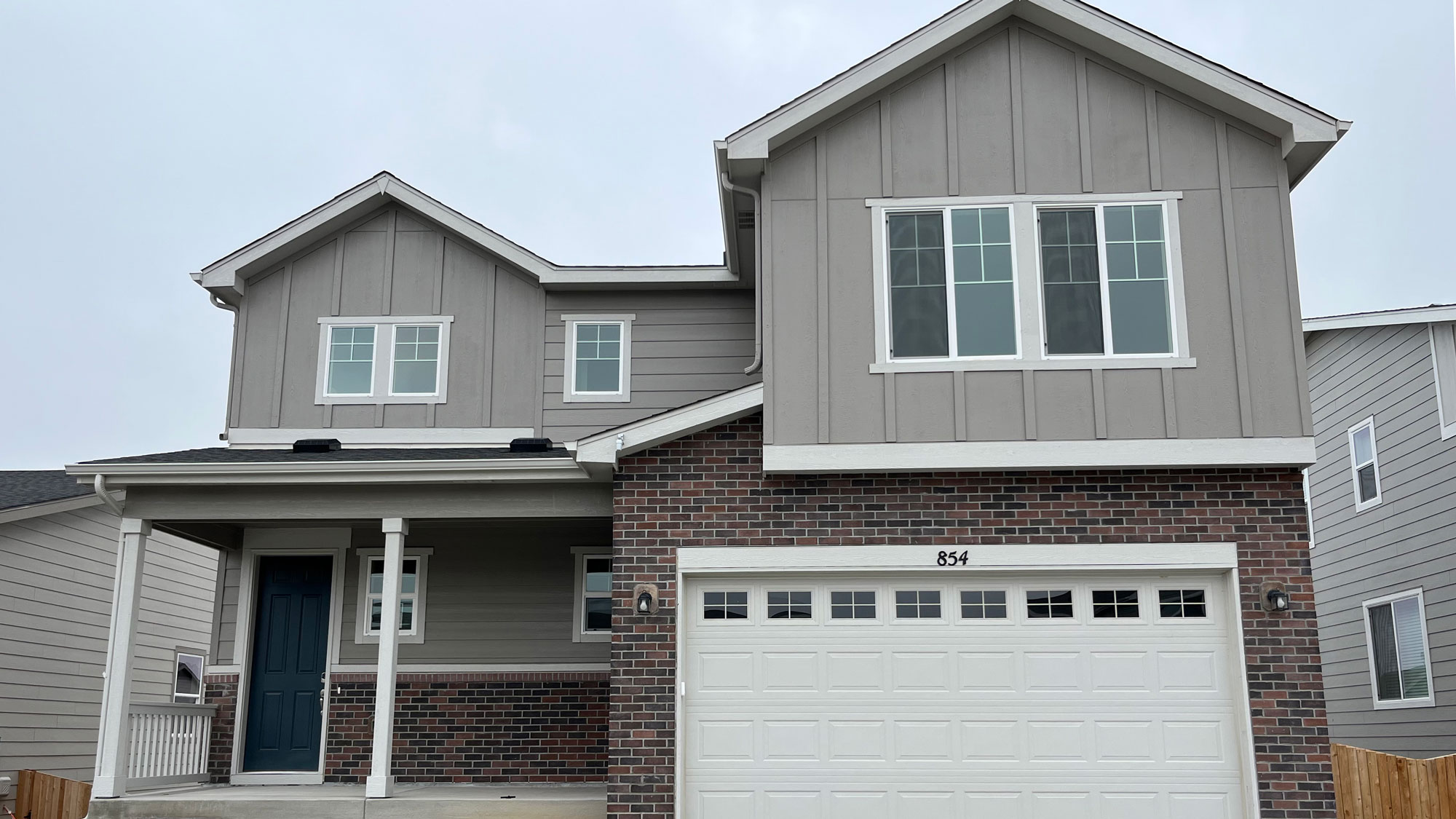 A house with a garage.