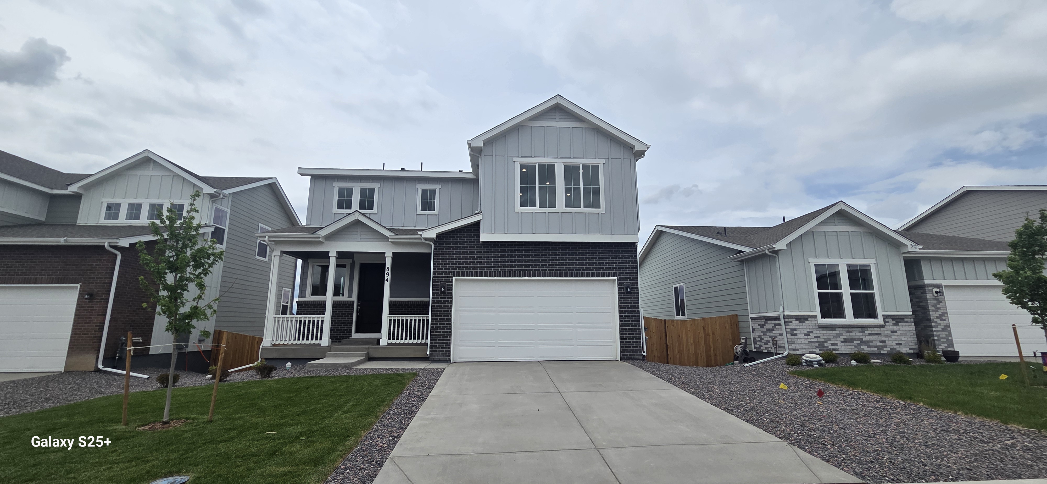 A house with a garage.