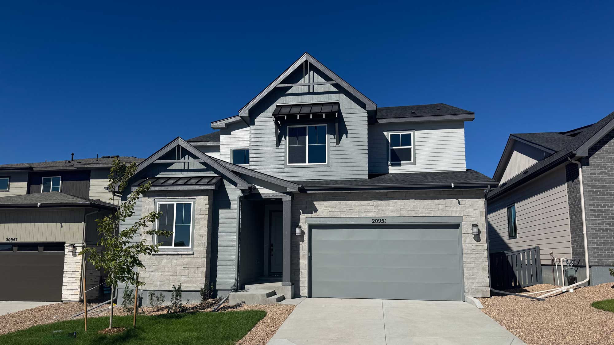 A house with a garage.