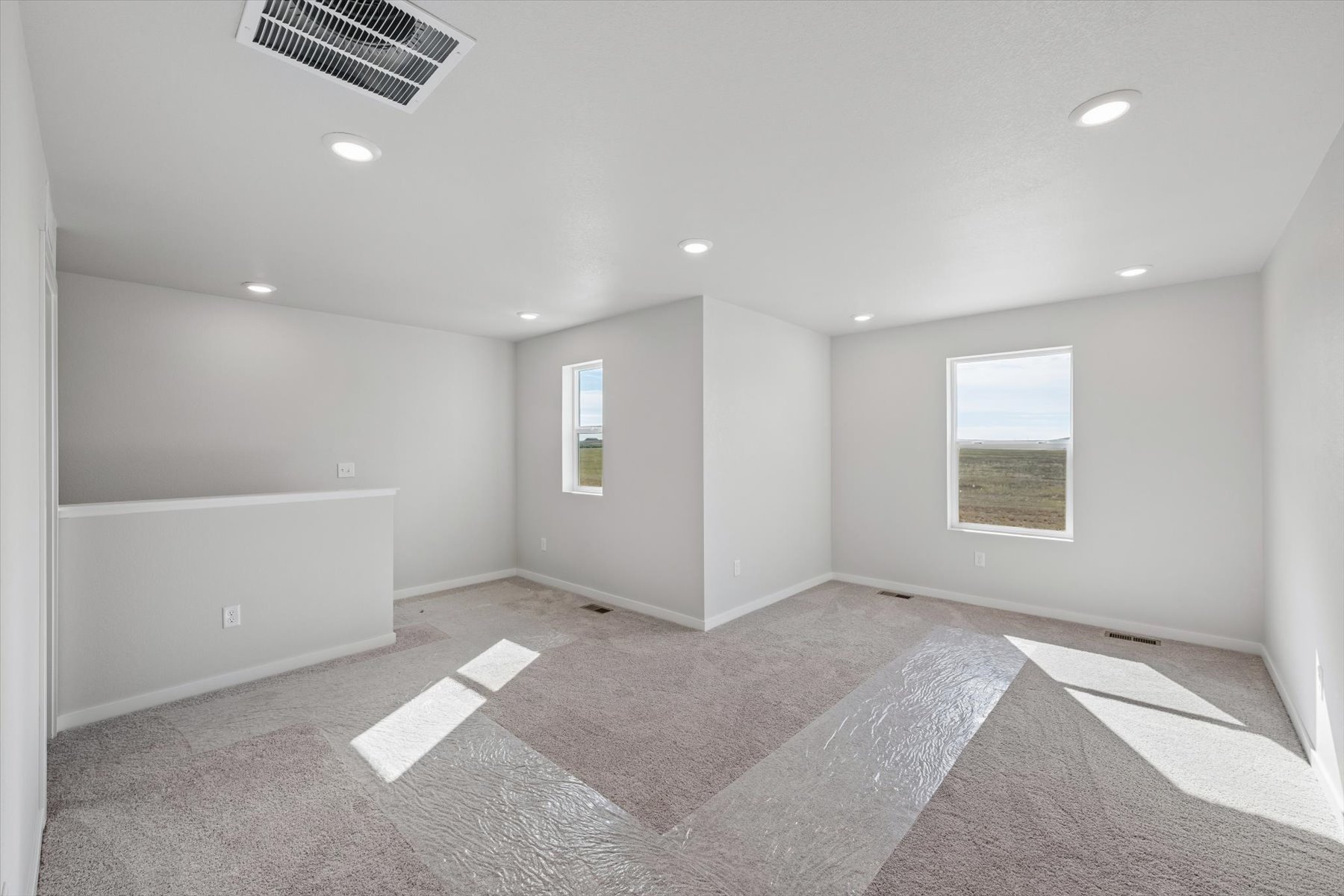 A room with a rug and a rug.