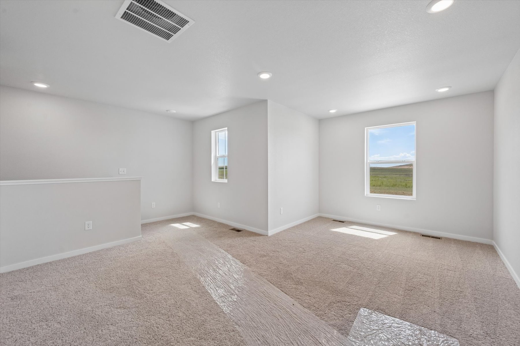 A room with a rug and a rug.