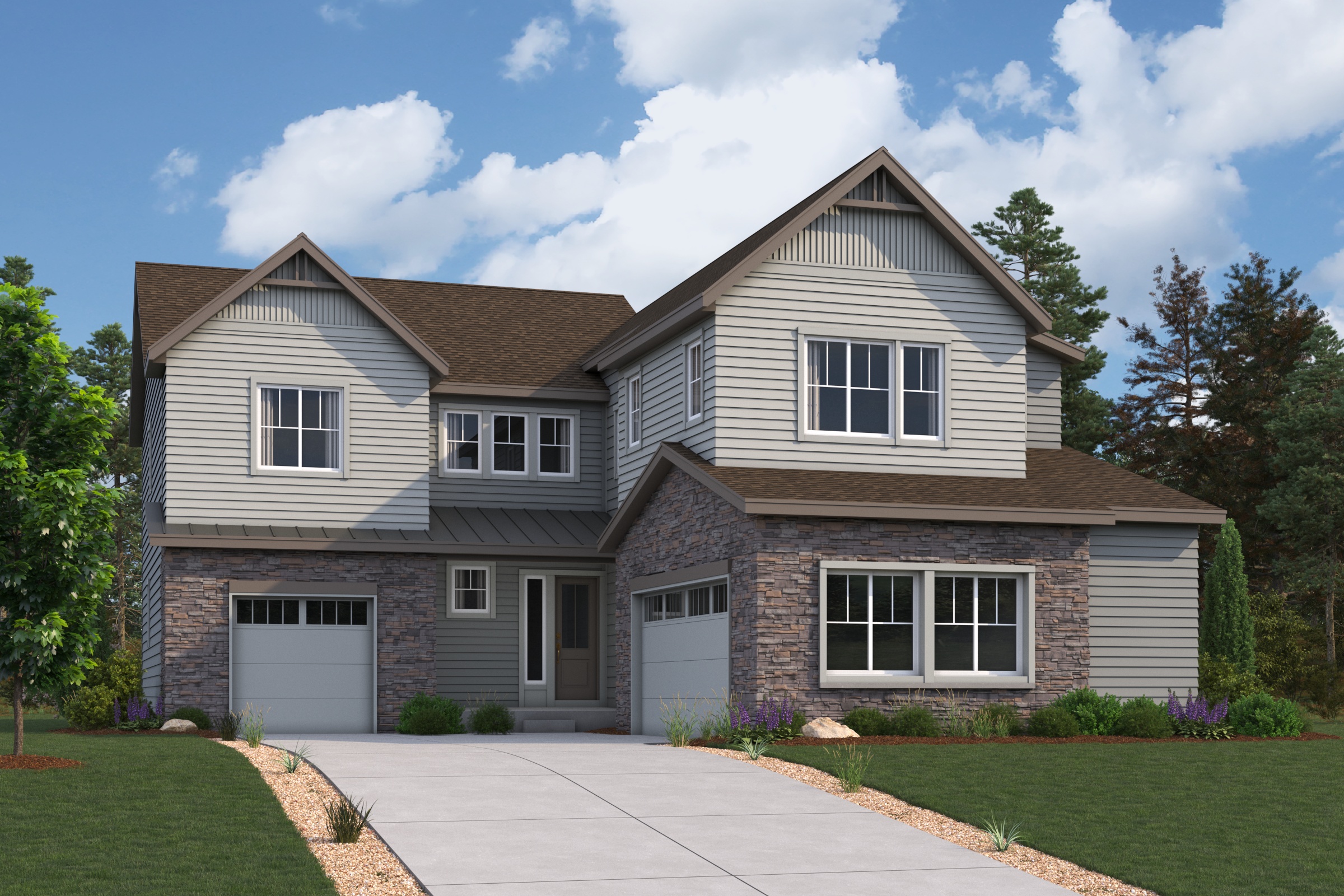A house with a driveway.