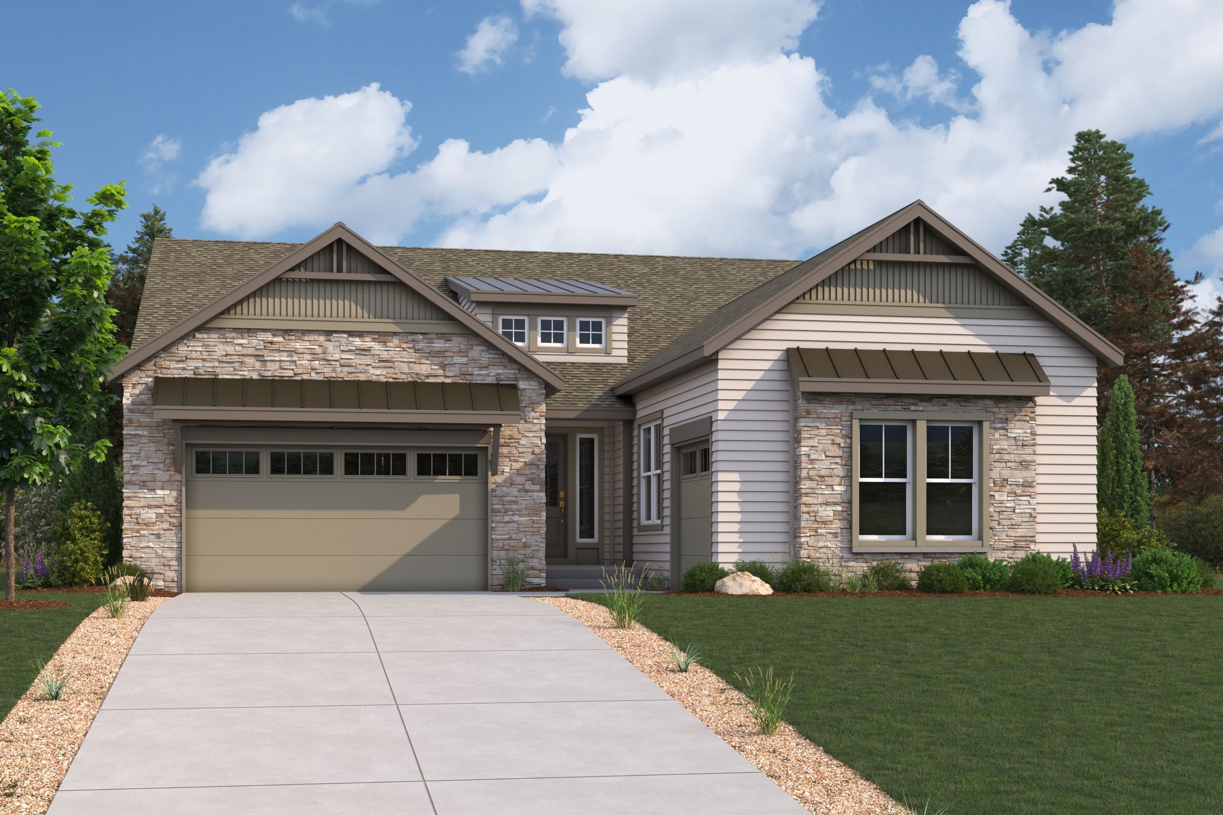 A house with a garage.