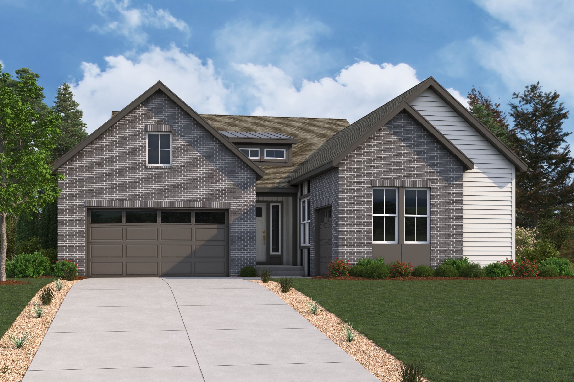 A house with a garage.