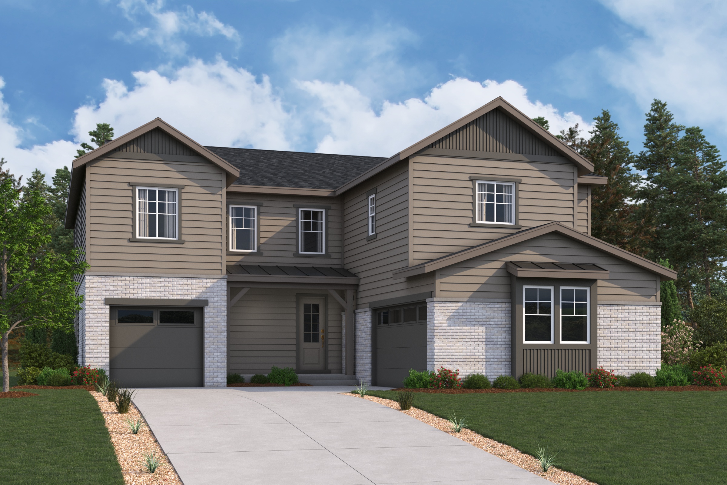 A house with a driveway.