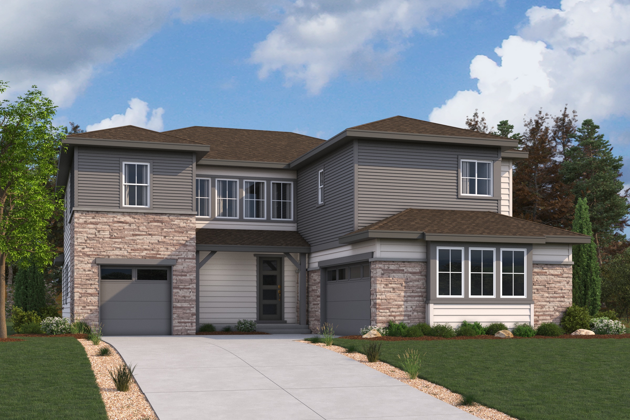 A house with a driveway.