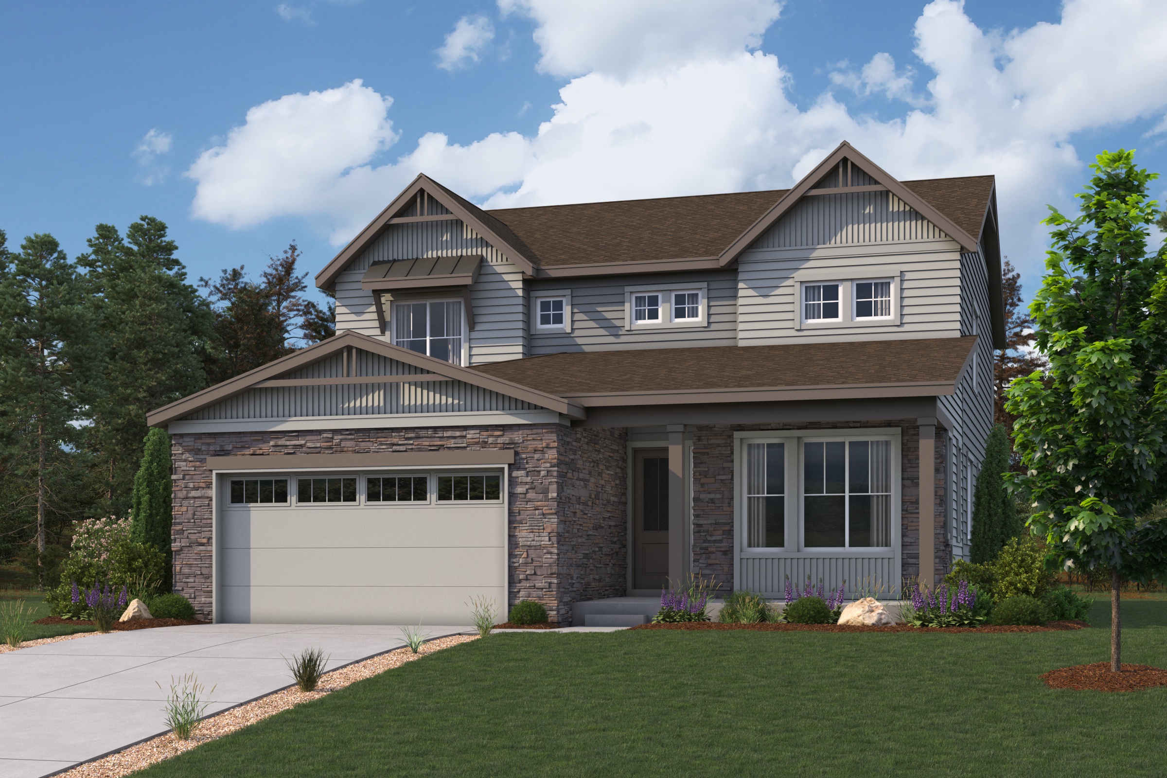 A house with a garage.
