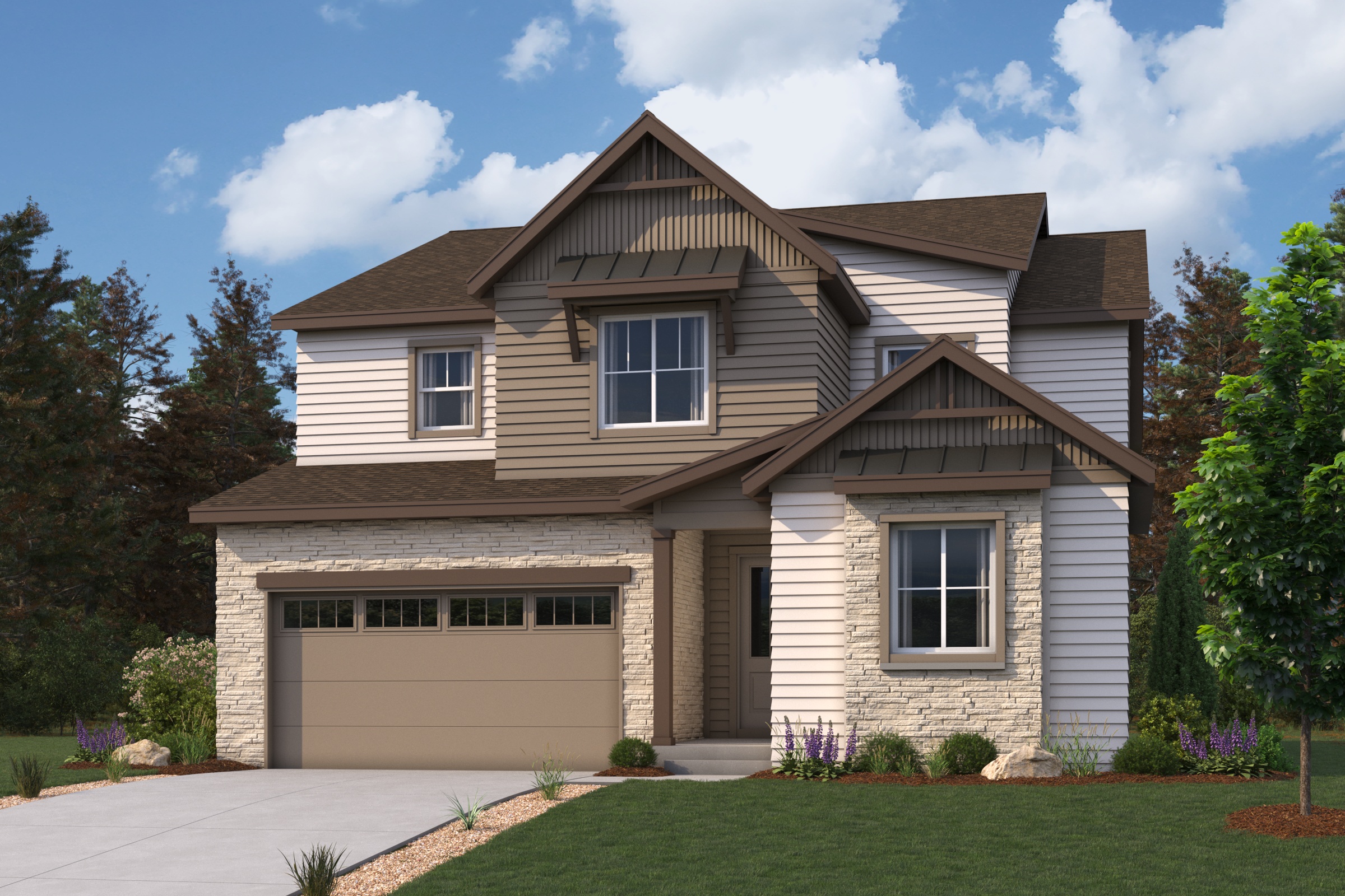 A house with a garage.