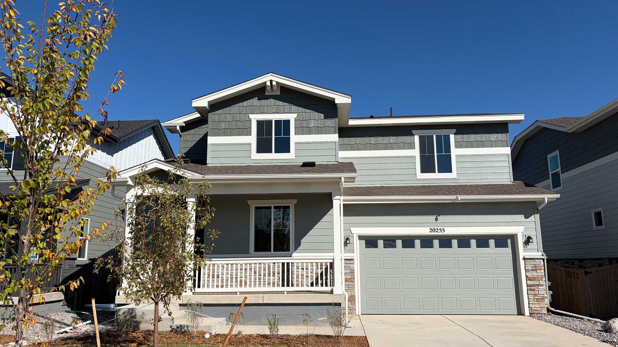 A house with a garage.
