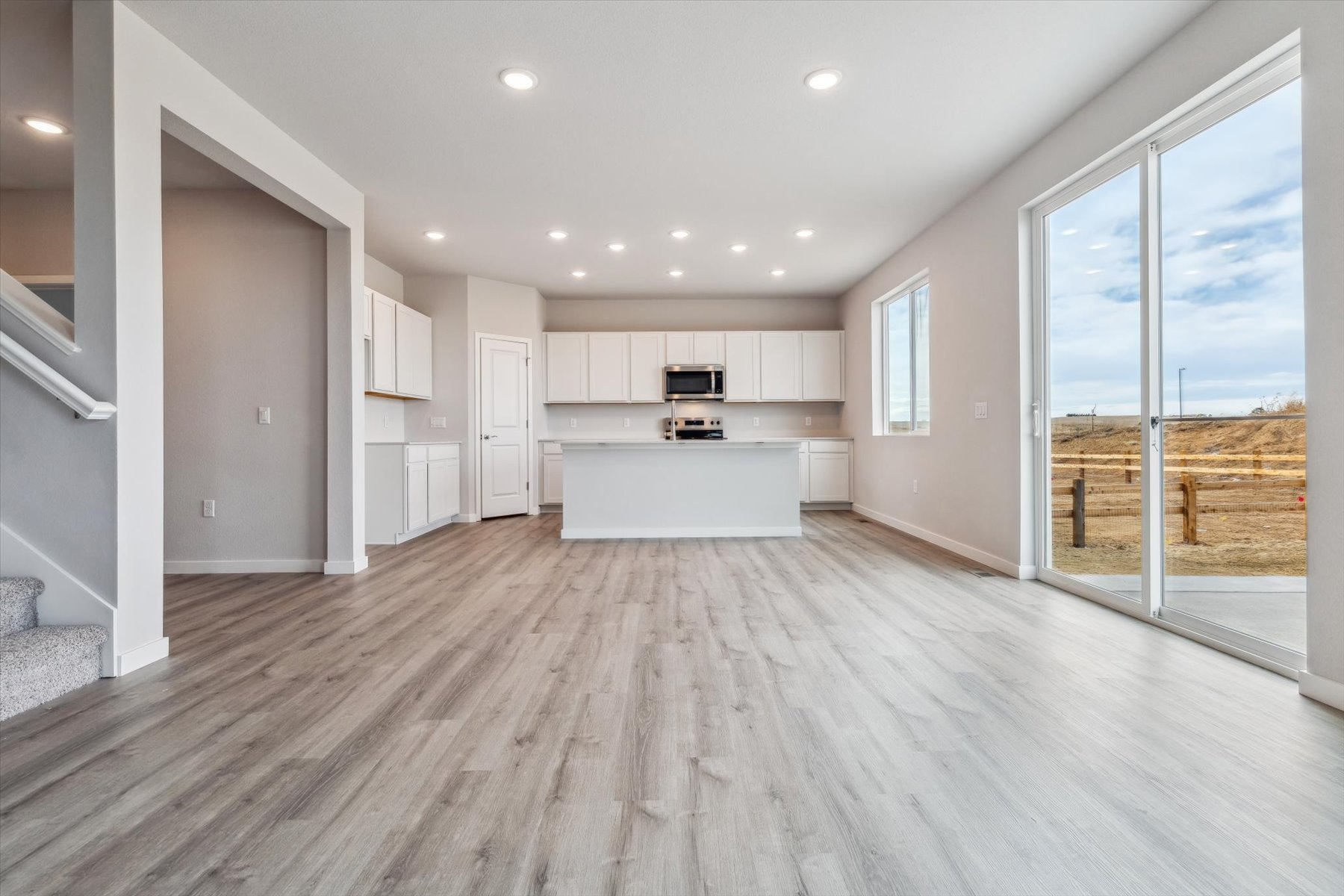 A large empty living room.