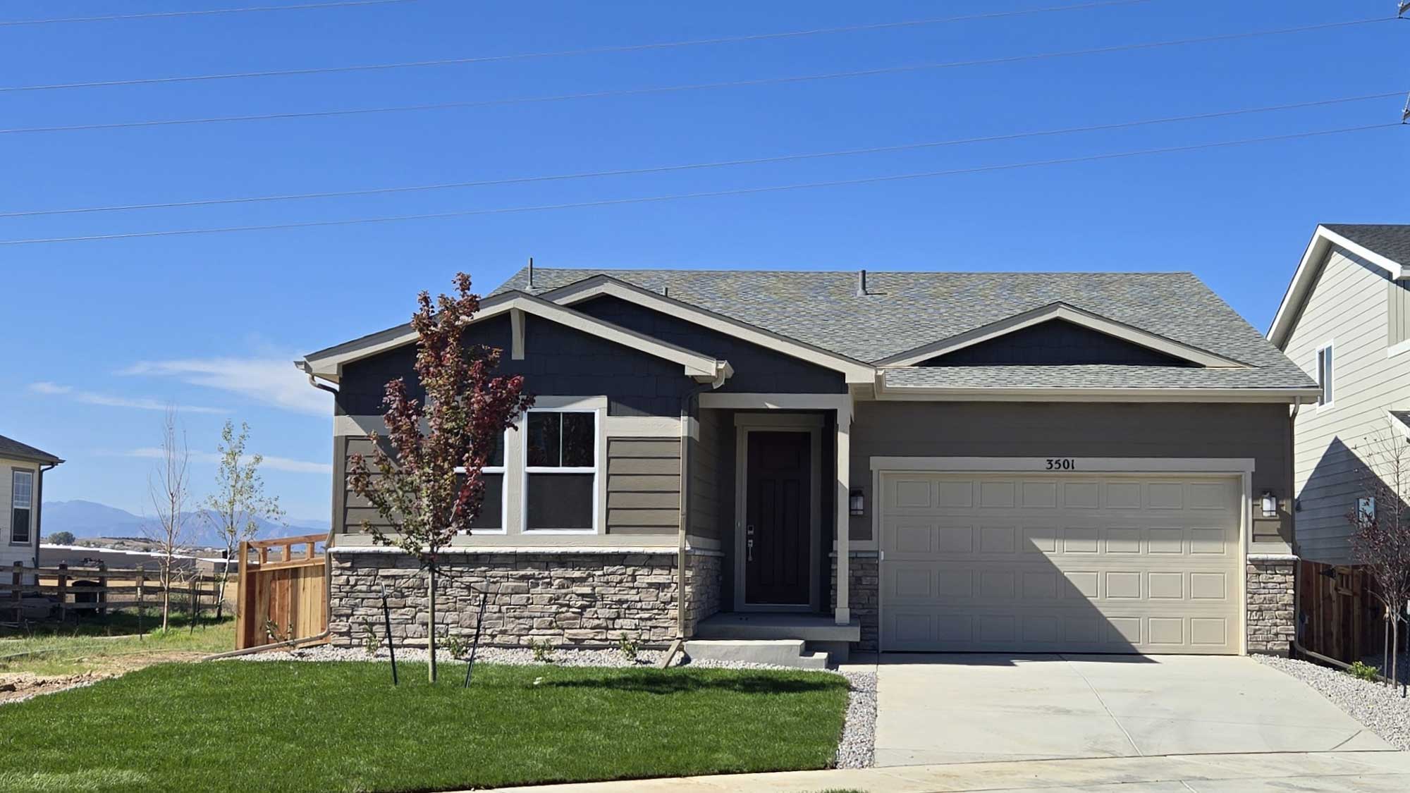 A house with a garage.
