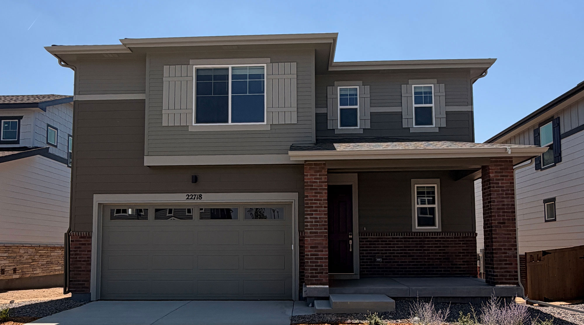 A house with a garage.