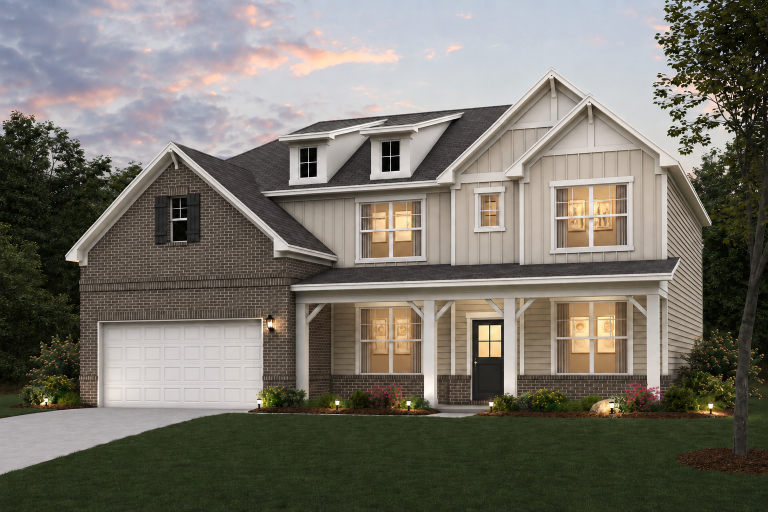 A house with a large front yard.