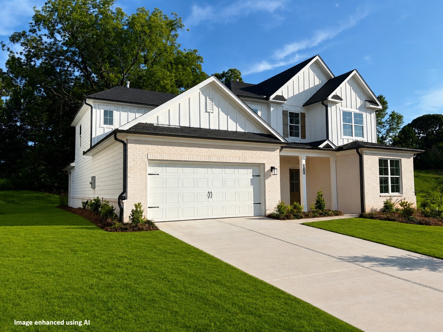 A house with a garage.