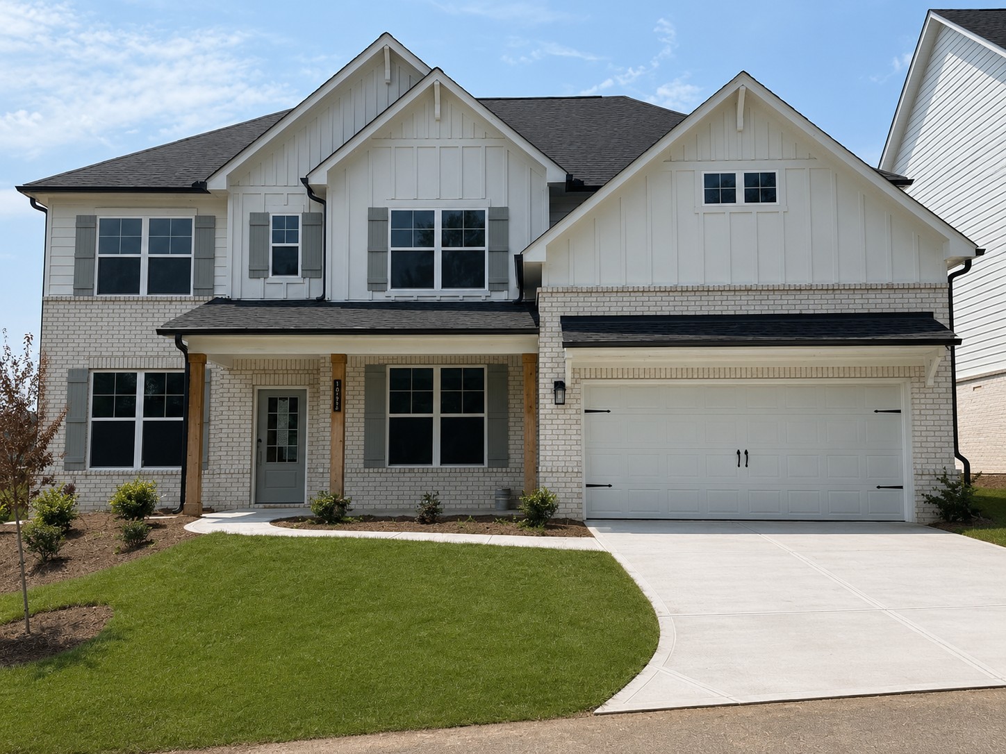 A house with a garage.