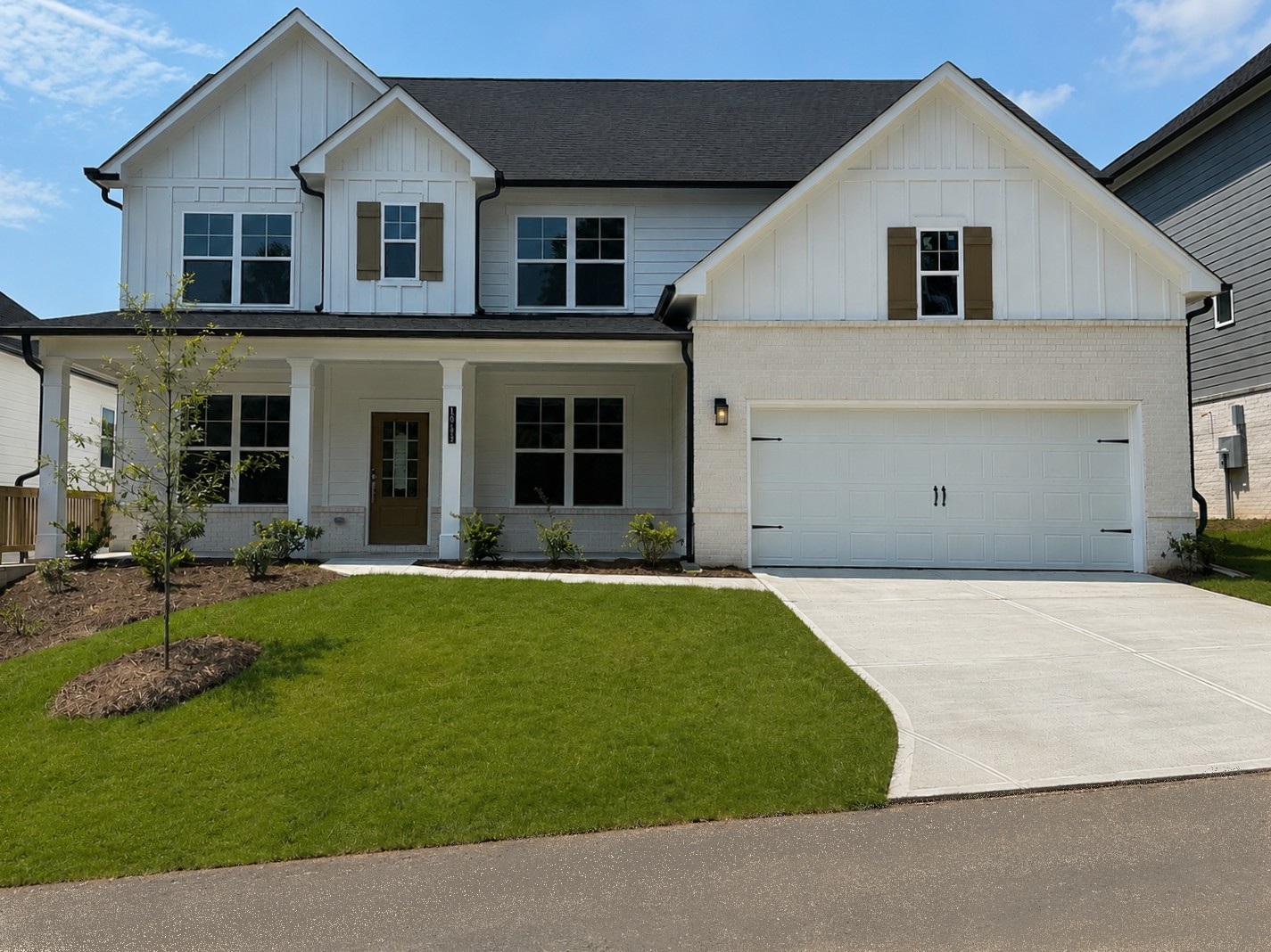 A house with a garage.