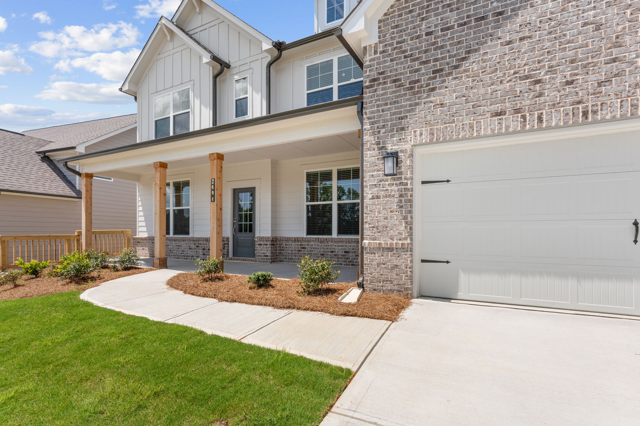A house with a garage.