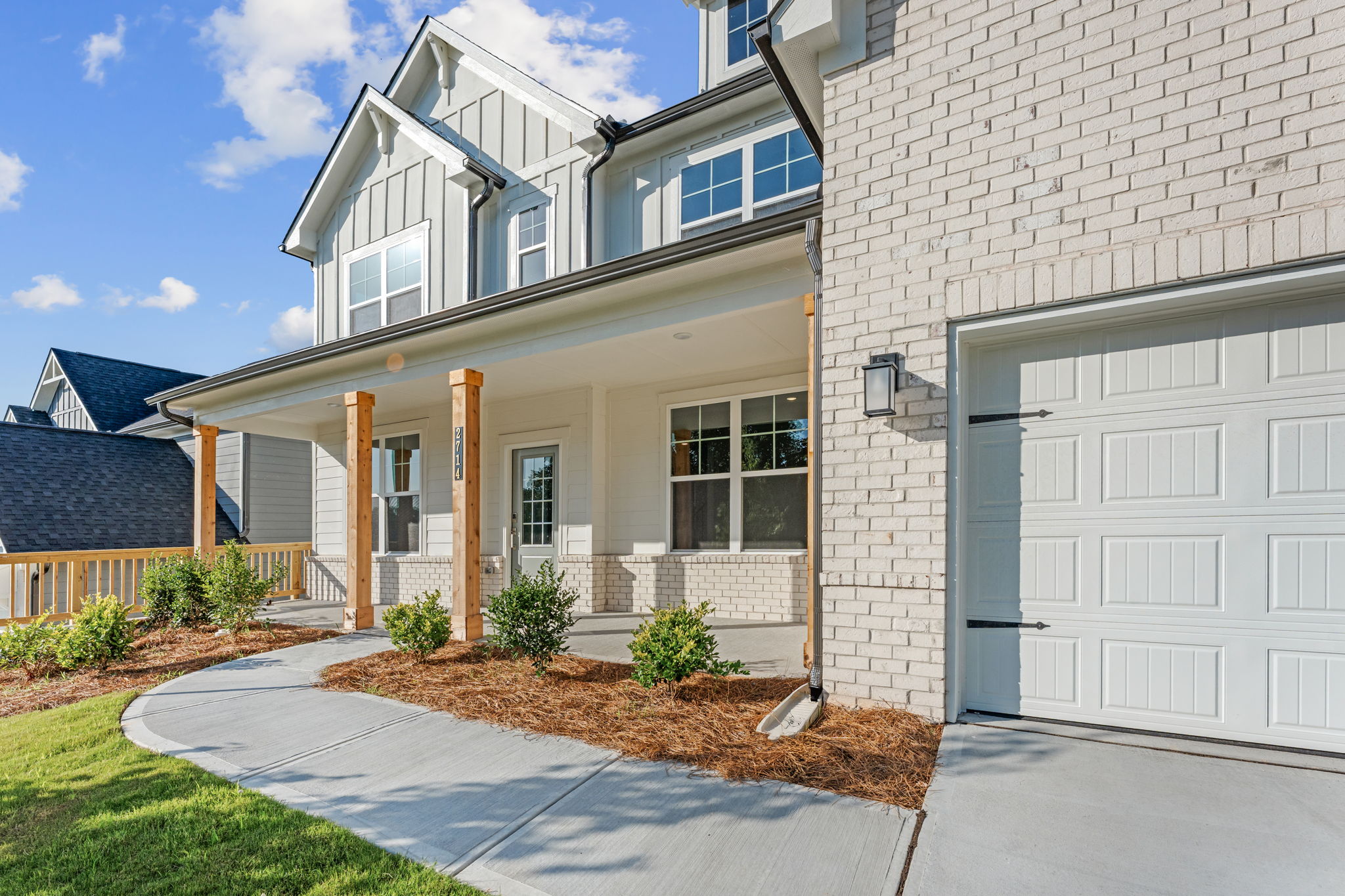 A house with a garage.