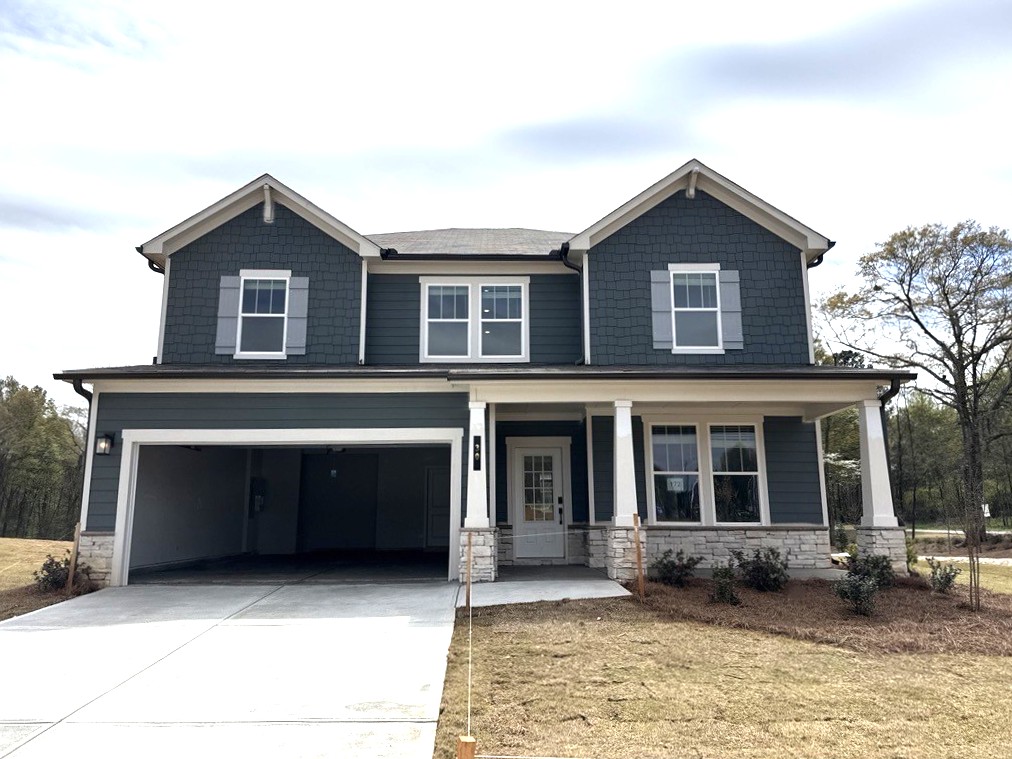 A house with a garage.