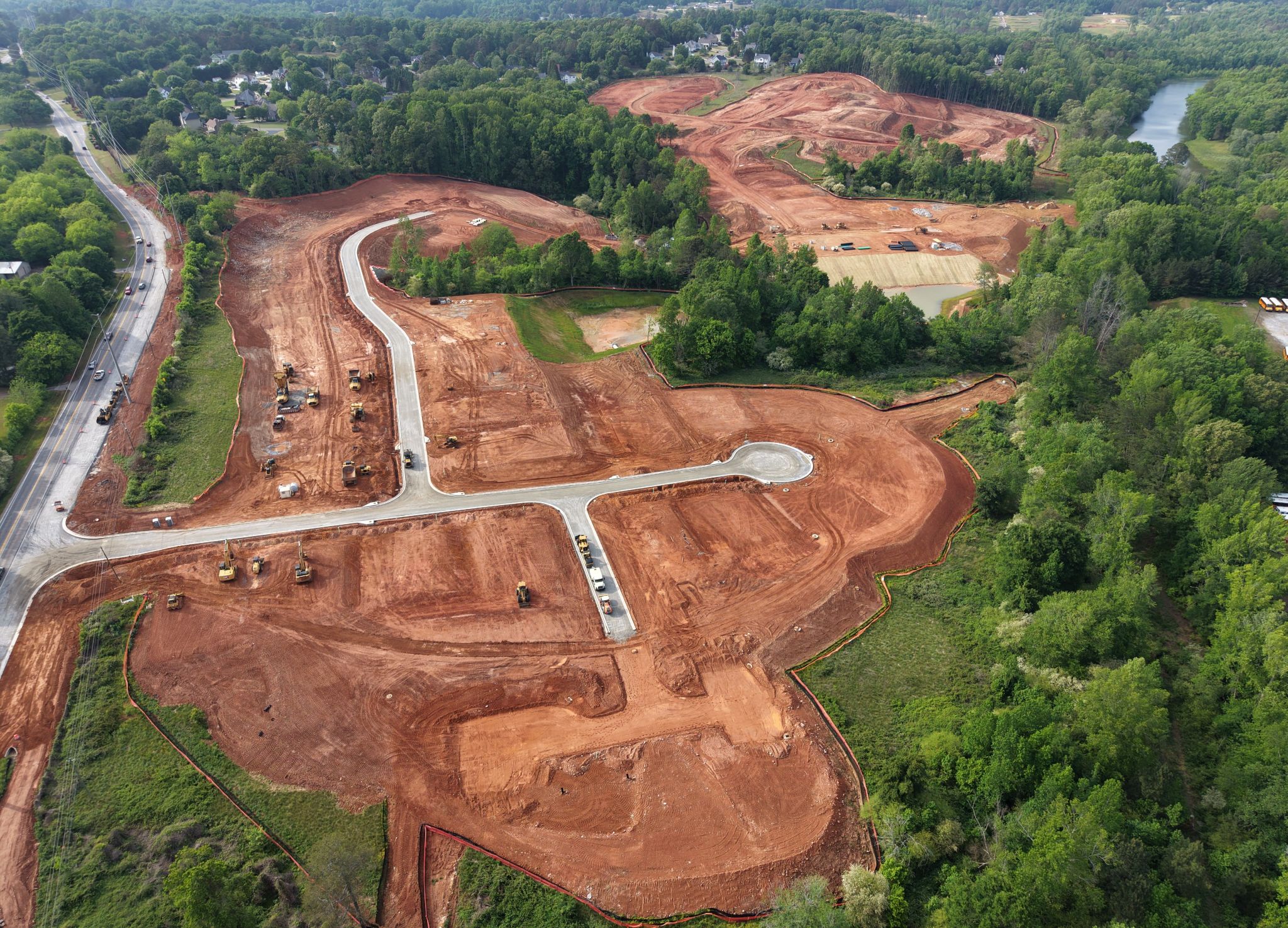 A high angle view of a road.