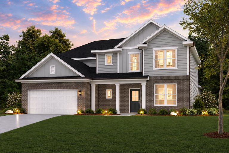 A house with a large front yard.