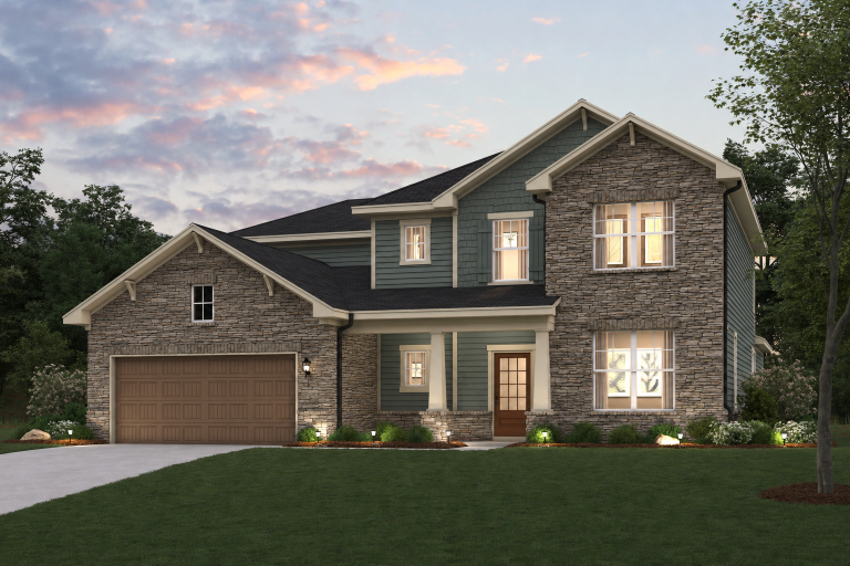 A house with a large front yard.