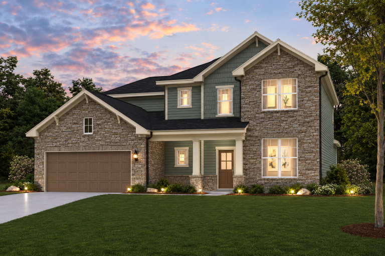 A house with a large front yard.