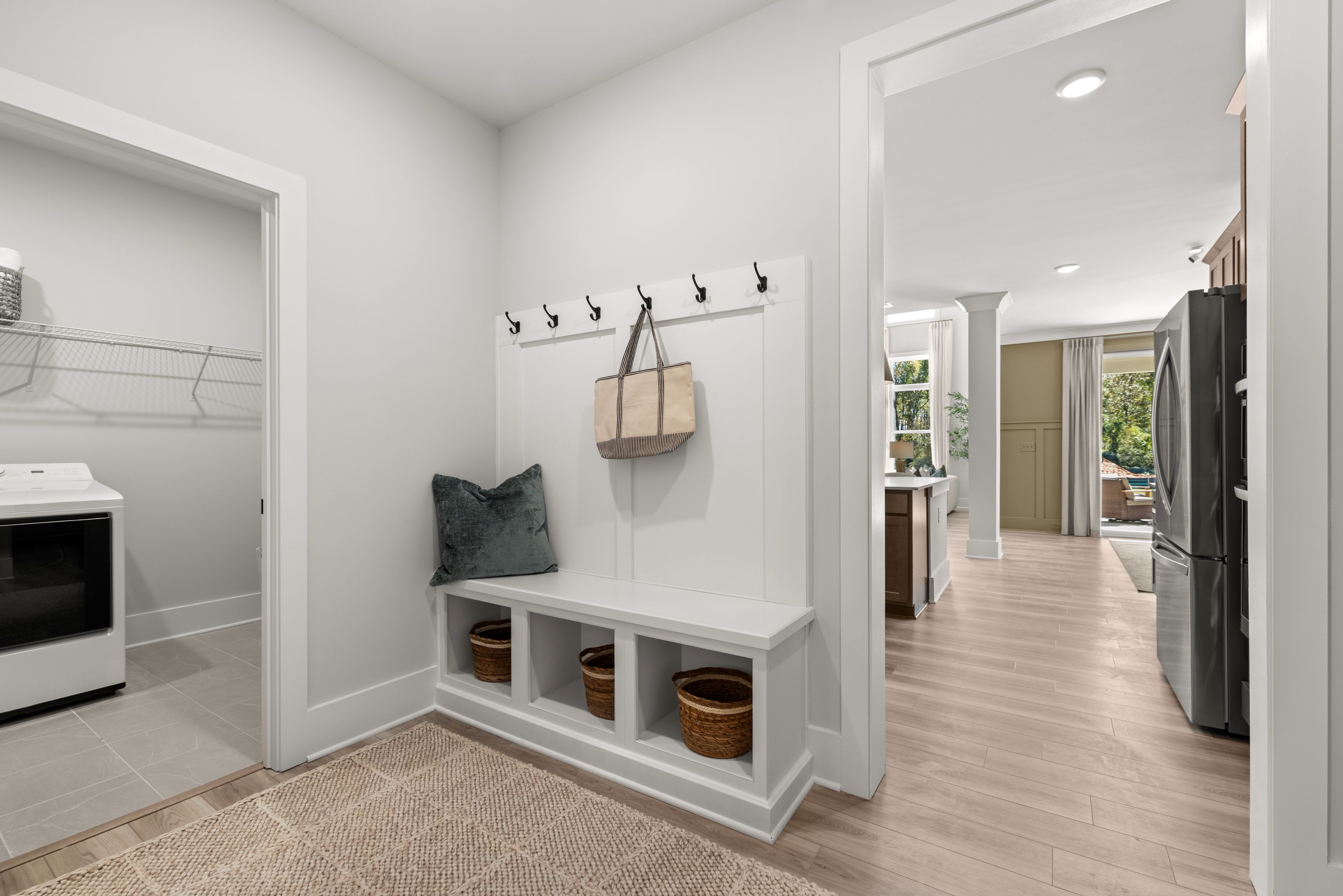 A white room with a white wall.