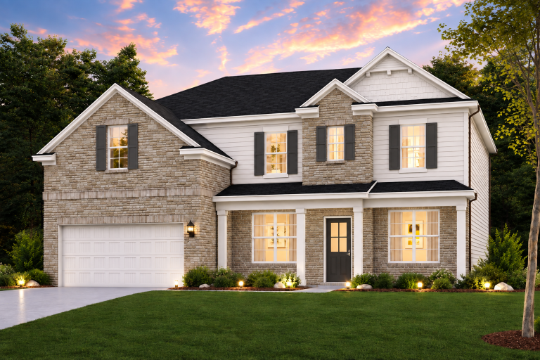 A house with a large front yard.