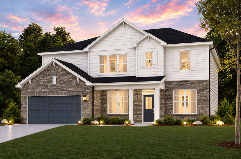 A house with a garage.