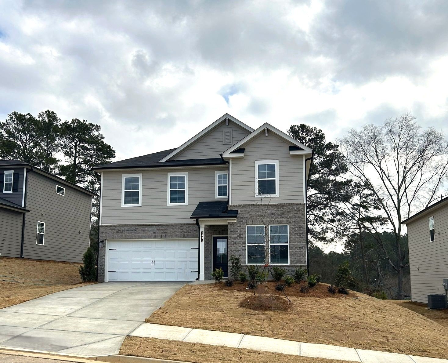 A house with a garage.