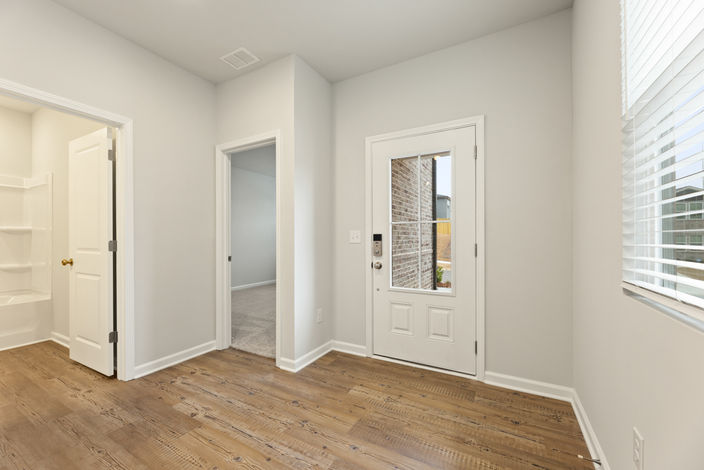 A room with white doors.