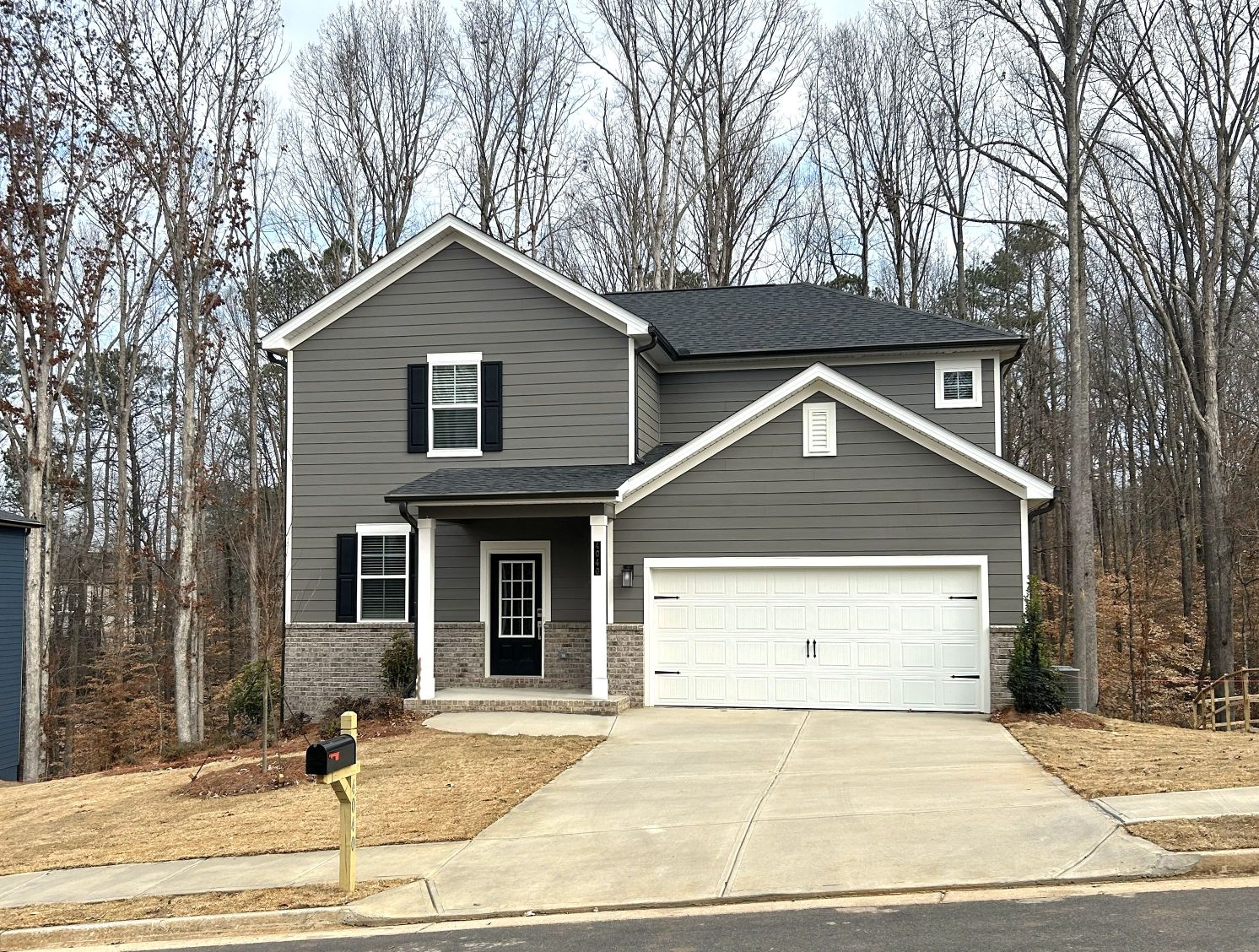 A house with a garage.