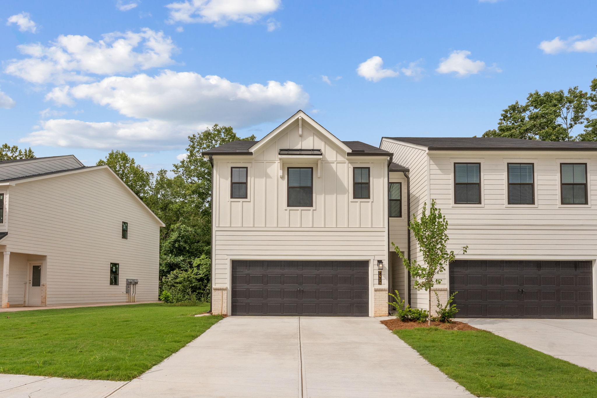 A house with a garage.