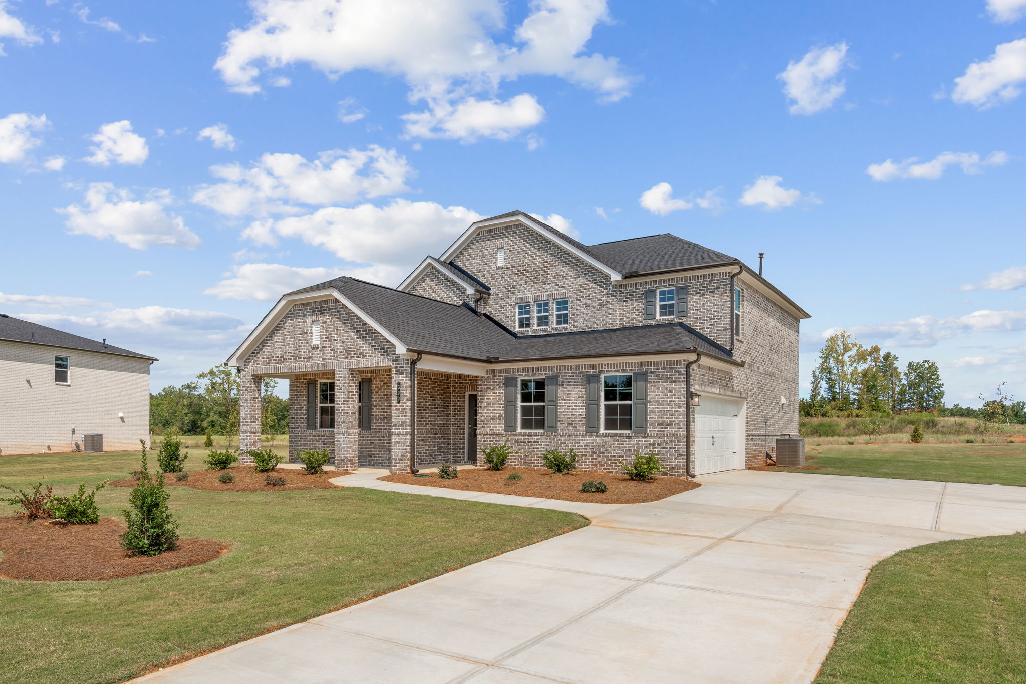 A house with a driveway.