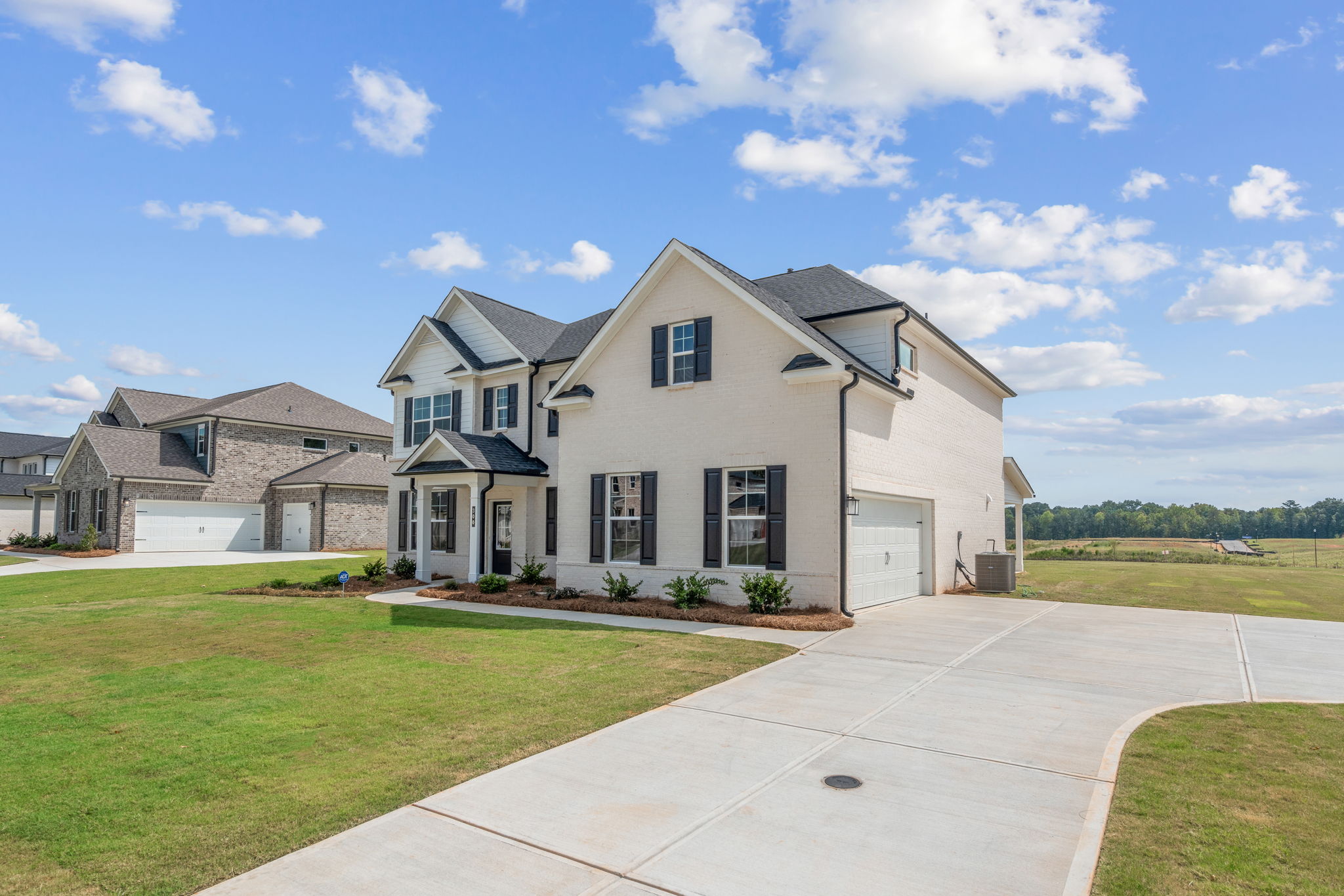 A house with a driveway.