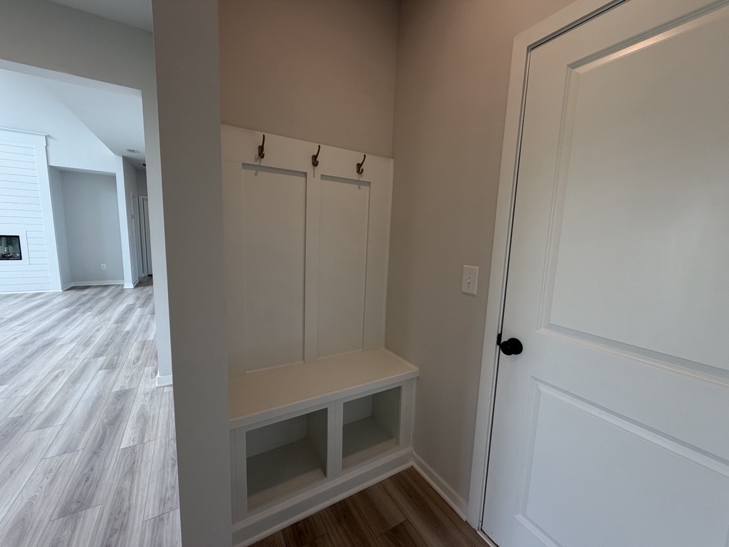 A room with white doors.