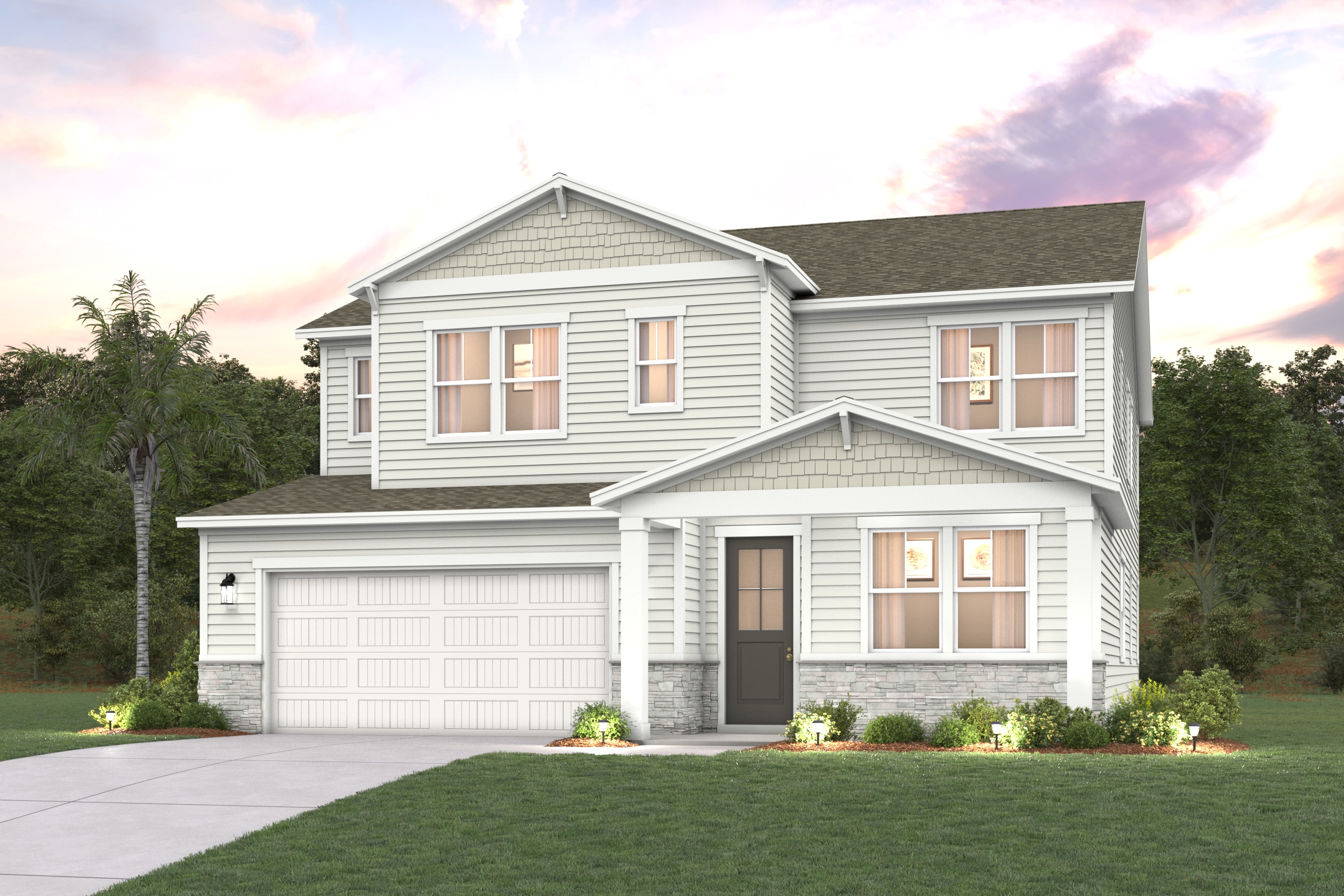 A house with a garage.