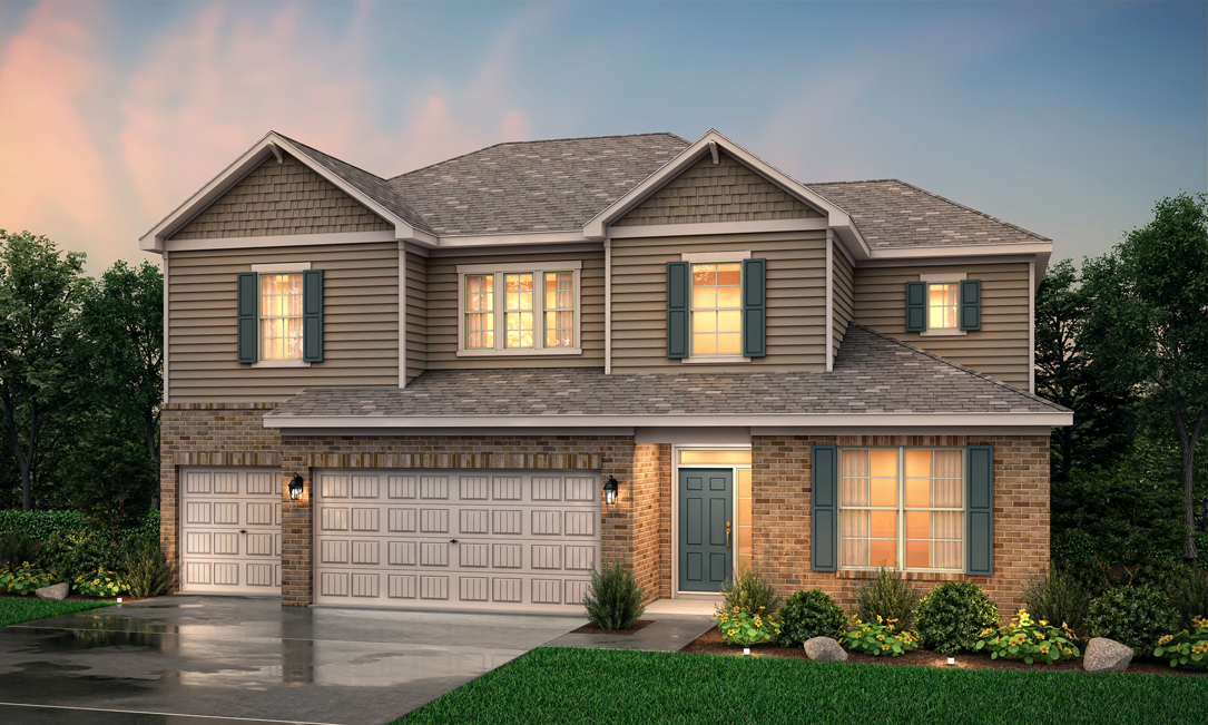 A house with a garage.