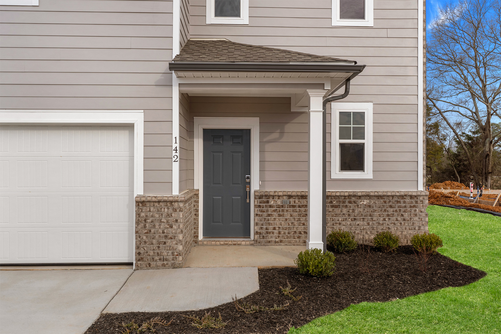 A house with a garage.