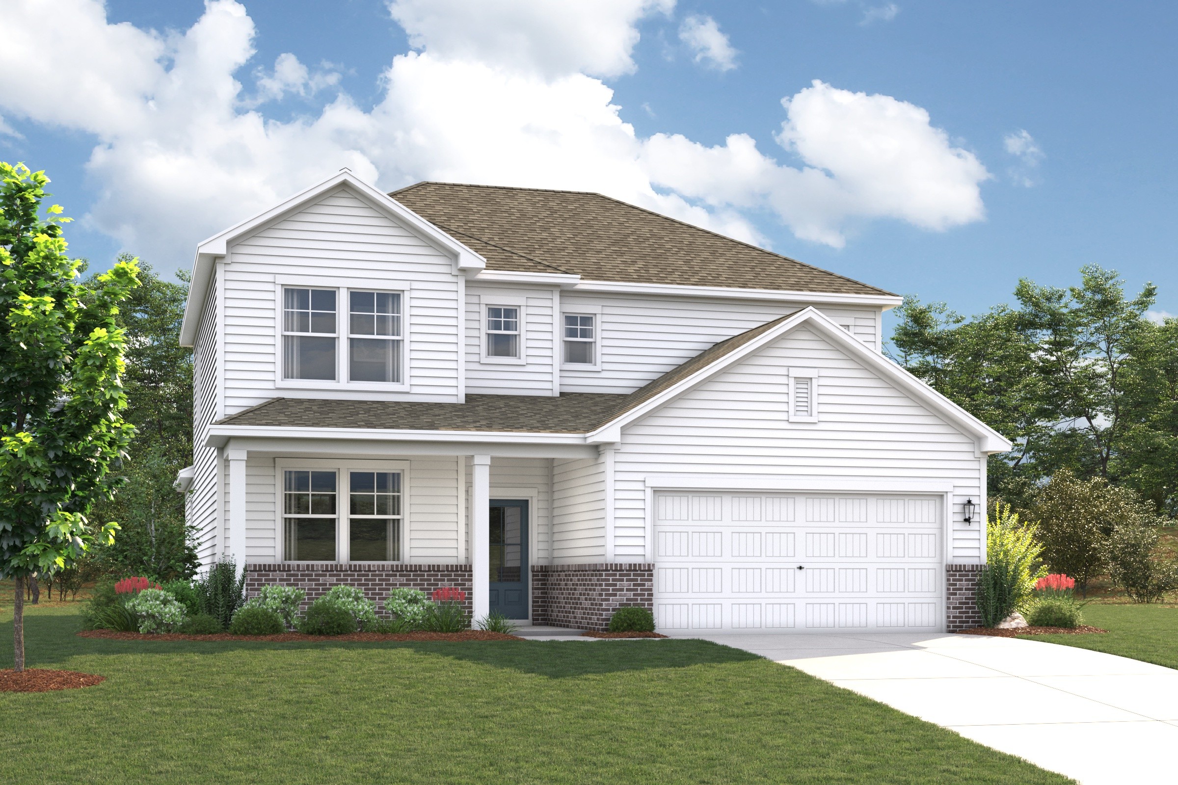 A house with a garage.