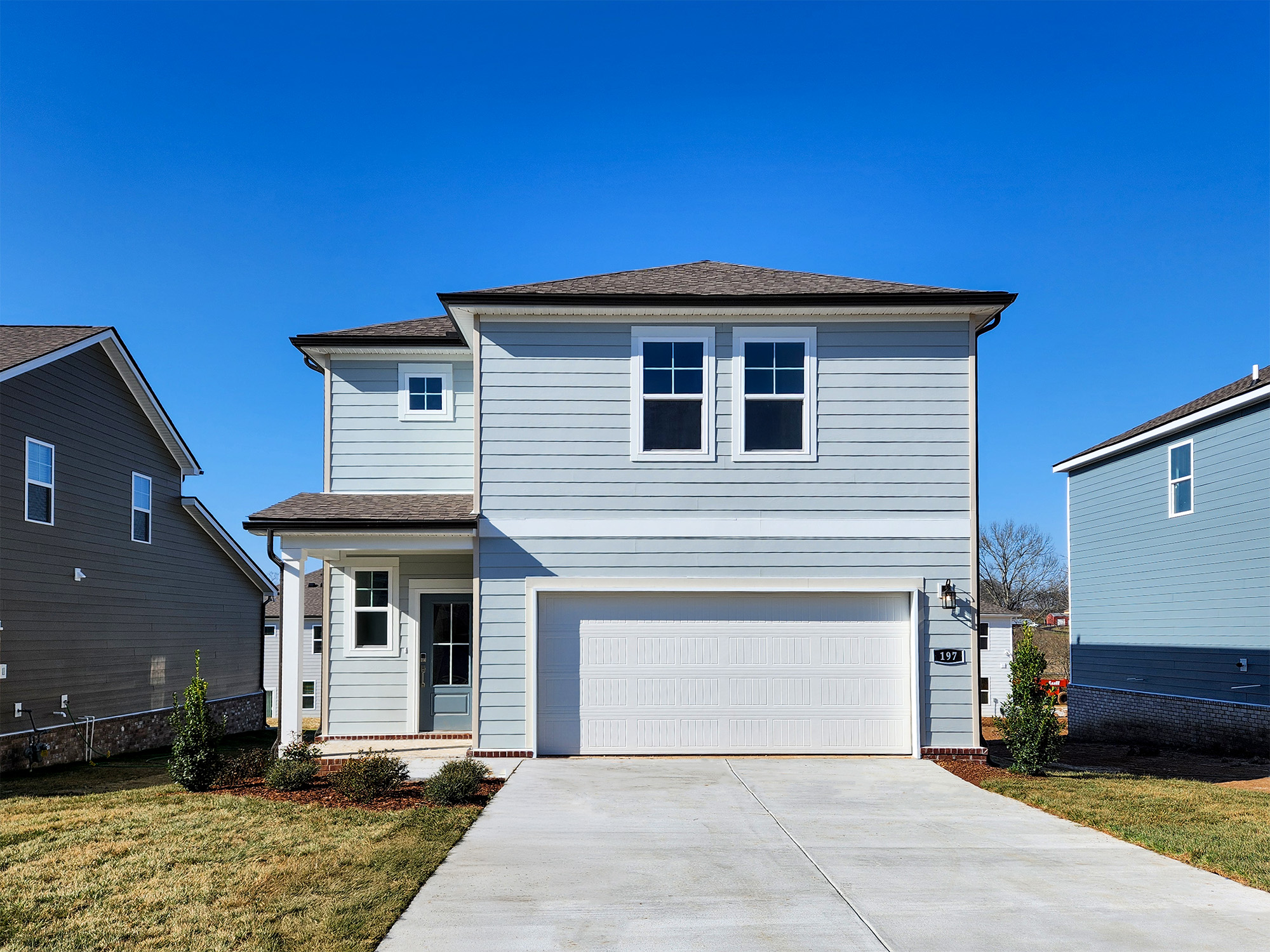 A house with a garage.