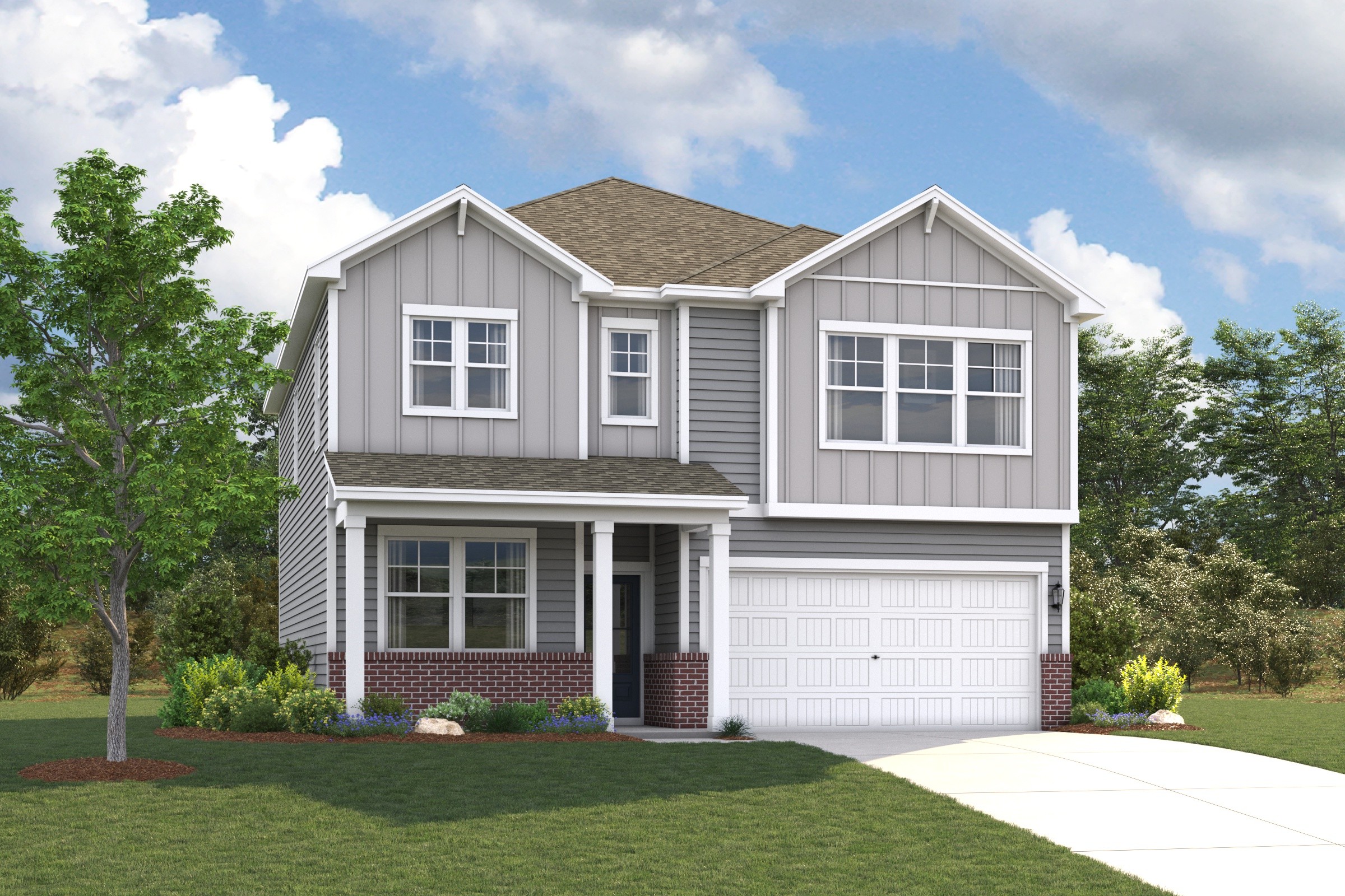A house with a garage.