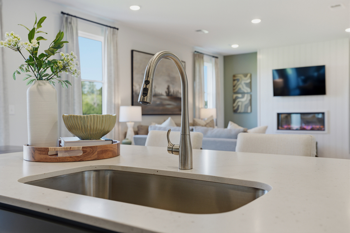 A modern looking living room.