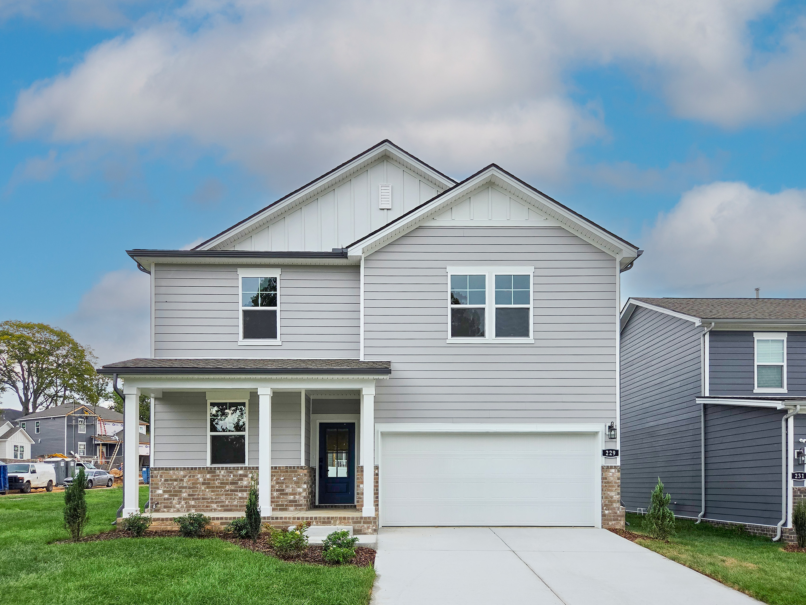 A house with a garage.